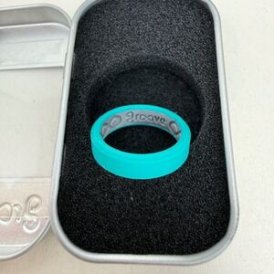 Groove Ring Teal Silicone Comfort Fit Breathable Design Size 6.5